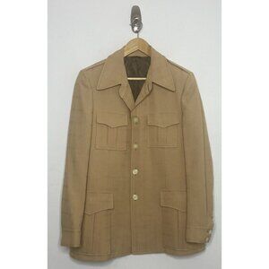 Vintage Woodwards Park Hall Norfolk 70s Jacket Blazer Beige Polyester Men 40 M